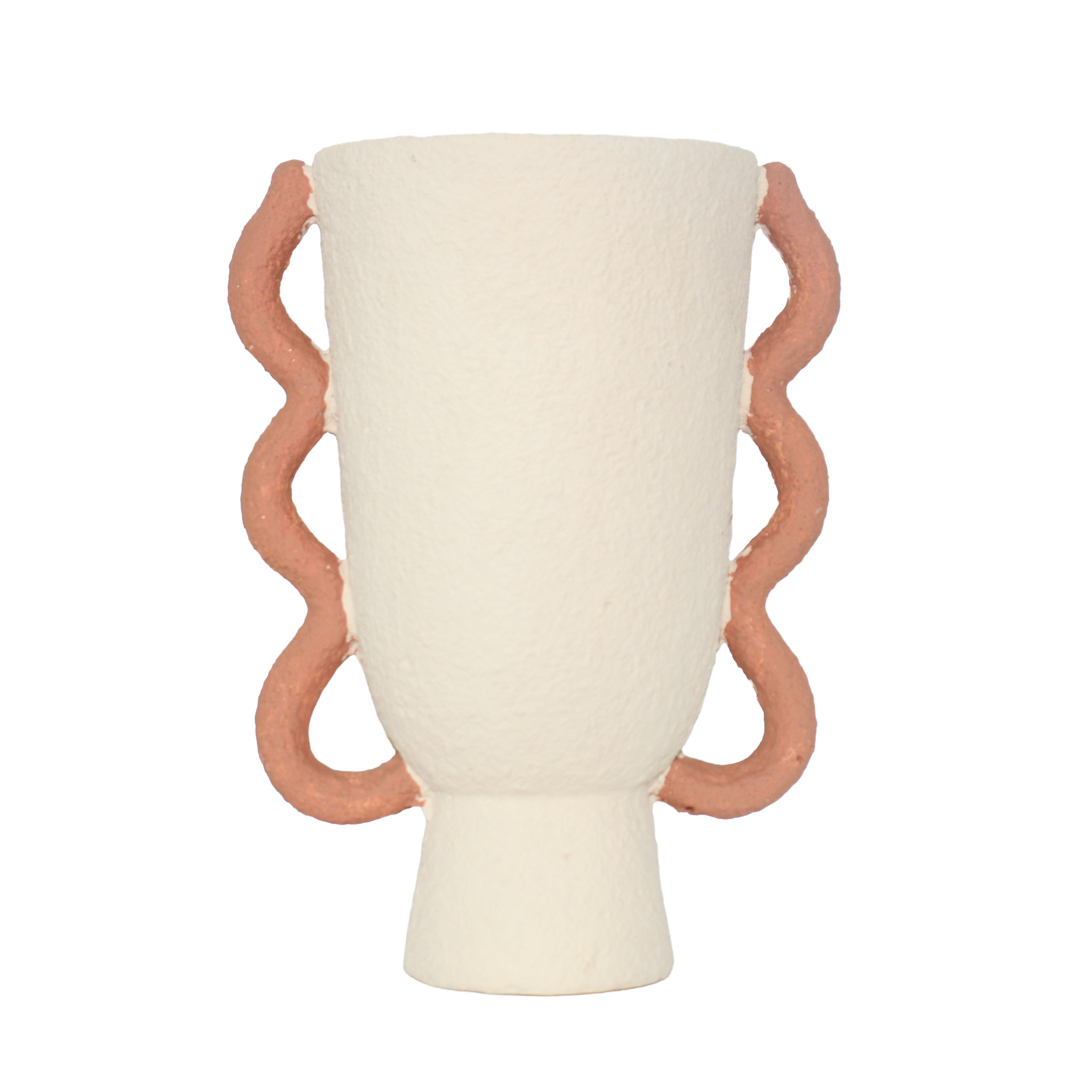 Jarrón de Cemento Ánfora Pythos Crema